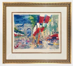 LeRoy Neiman Expressive Paris Screenprint, 1994, Signed, Champs-Elysees