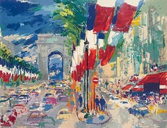 LeRoy Neiman Expressive Paris Screenprint, 1994, Signed, Champs-Elysees