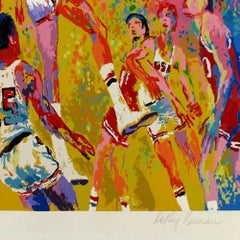 Leroy Neiman Framed Olympic Basketball Hand signed and Numbered Serigraph