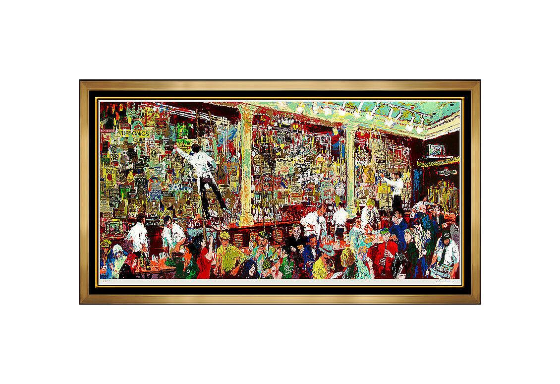 Leroy Neiman Figurative Print - LeRoy NEIMAN F.X. McRory's Whiskey Bar Large Hand Signed Color Serigraph Artwork