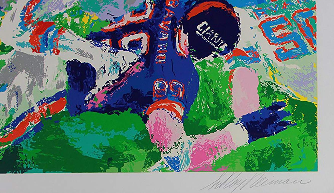Leroy Neiman Giants Broncos Klassische Superbowl 87 Hand signierte nummerierte Serigrafie im Angebot 2