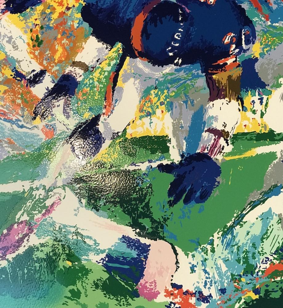 Leroy Neiman Giants Broncos Klassische Superbowl 87 Hand signierte nummerierte Serigrafie im Angebot 3