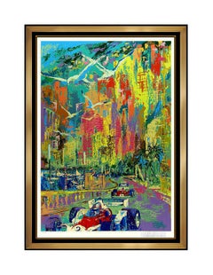 LEROY NEIMAN Grand Prix de Monaco Large Original Color Serigraph Car Racing F1