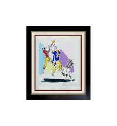 Vintage LeRoy NEIMAN HAND COLORED Etching Original Authentic The Aerialist Signed Art