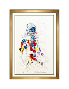 LeRoy Neiman Harlequin Original Serigraph Hand Signed Portrait Large Framed Art