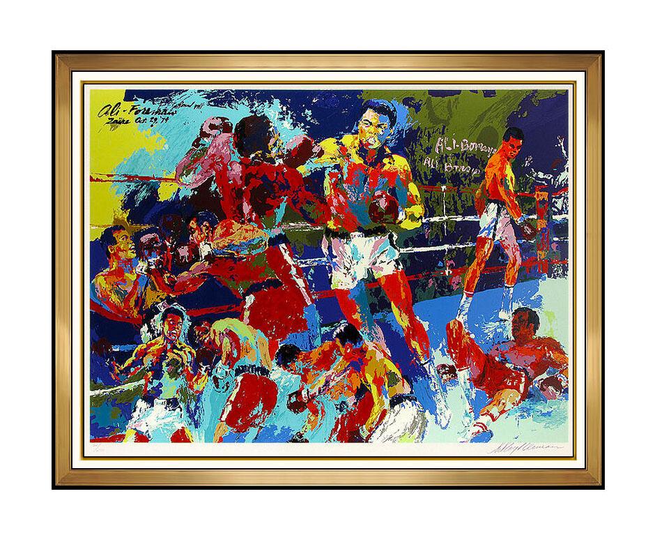LeRoy Neiman Homage To Muhammad Ali Color Serigraph Signed Boxing Large Artwork - Print by Leroy Neiman