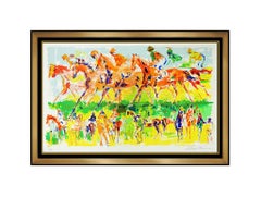 LeRoy Neiman Horse Racing Large Color Serigraph Hand Signed Sports Painting Art