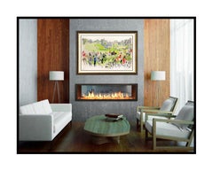 LeRoy Neiman Hunter Trials Color Serigraph Large Signed Horse Artwork Framed SBO