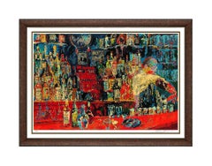 LEROY NEIMAN Irish American Bar Large Original Color Serigraph HAND SIGNED Art