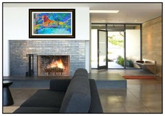 LeRoy Neiman Kenya Leopard Large Color Serigraph Hand Signed Big Cat Original