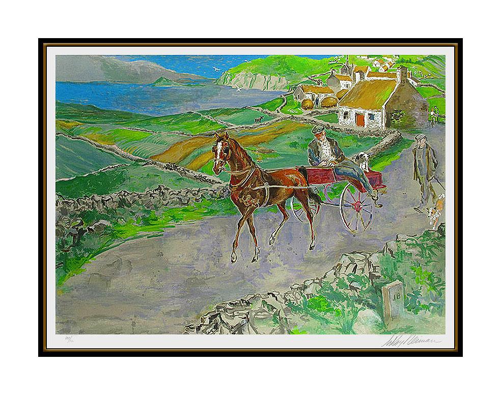 LeRoy Neiman Large Color Irish Landscape Serigraph Hand Signed Nostalgic Journey - Post-Impressionist Print by Leroy Neiman