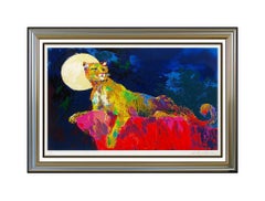 LeRoy Neiman Large Color Serigraph Big Cat Cougar Hand Signed Modern Animal Art