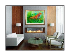 LeRoy Neiman Large Color Serigraph Big Cat Prowling Leopard Hand Signed Animal