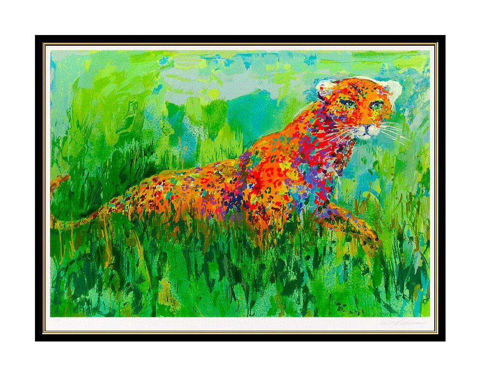 LeRoy Neiman Large Color Serigraph Big Cat Prowling Leopard Hand Signed Animal - Post-Impressionist Print by Leroy Neiman