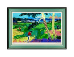 LeRoy Neiman Large Color Serigraph First At Spyglass Tom Watson Signed Golf Art