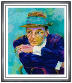 LeRoy Neiman Large Color Serigraph Frank Sinatra The Voice Signed Blue Eyes Art