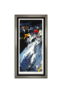 LeRoy Neiman Large Color Serigraph Hand Signed Snow Skiing Slope Sports Artwork