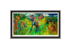 LeRoy Neiman Large Color Serigraph The Big Five Animal Elephant Tiger Signed Art