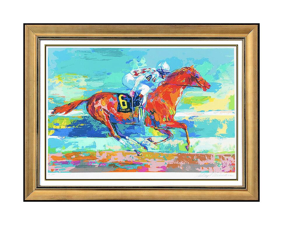 Leroy Neiman Animal Print - LeRoy Neiman Large Original Serigraph Funny Cide Hand Signed Horse Racing Art