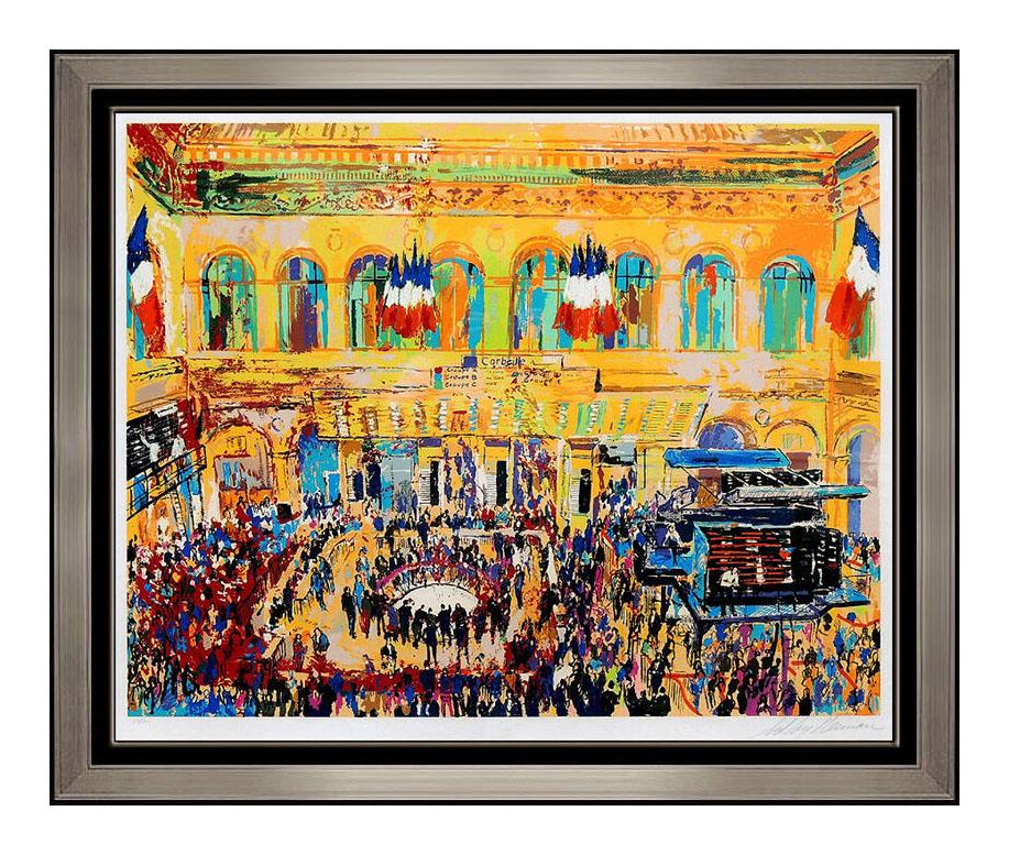 LeRoy Neiman Large Original Serigraph Hand Signed Paris Bourse Stock Exchange - Print by Leroy Neiman