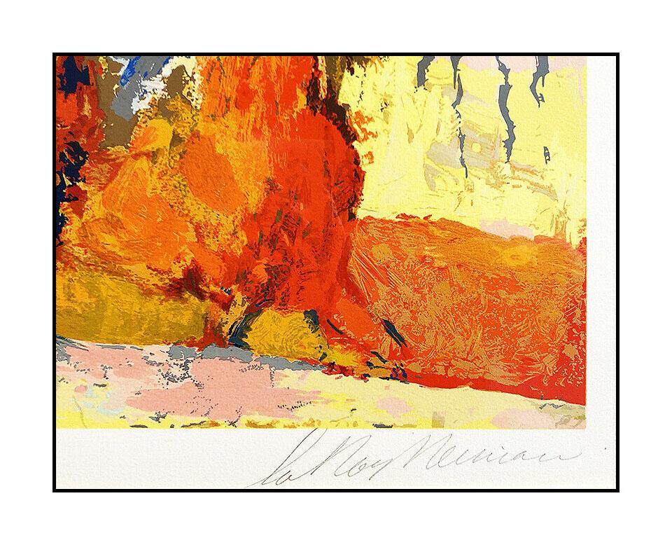 LeRoy Neiman Leaving The Paddock Large Serigraph Hand Signed Horse Racing Art - Gray Animal Print by Leroy Neiman