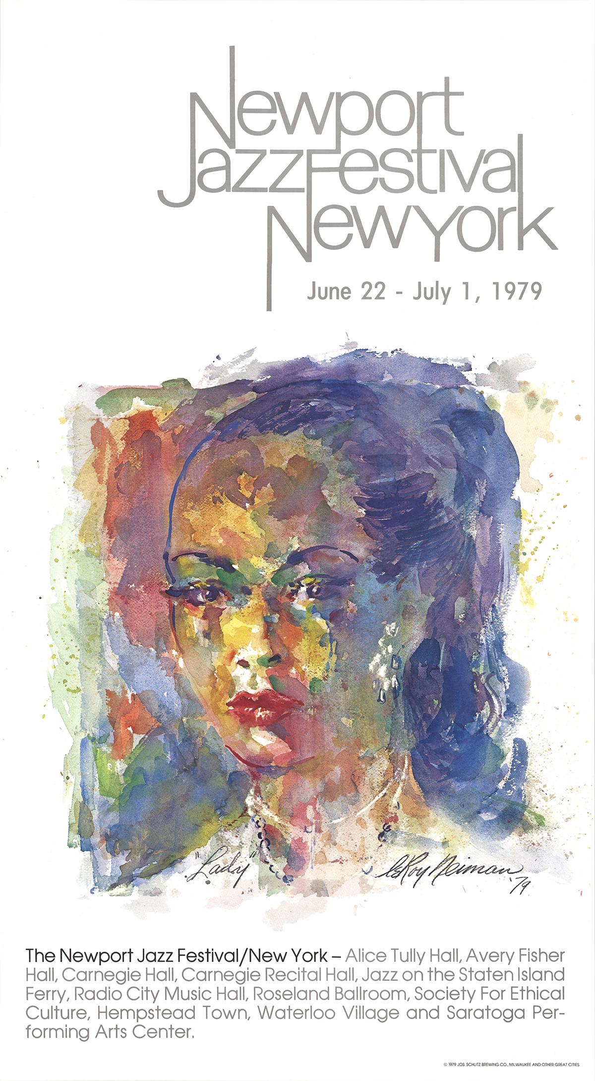 After LeRoy Neiman-Newport Jazz Festival New York (Lady)-Poster-1979 - Print by Leroy Neiman