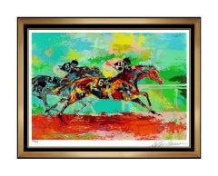 LeRoy Neiman Original Affirmed Serigraph Hand Signed Horse Racing Artwork SBO