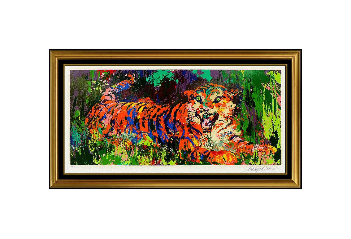Leroy Neiman Animal Print - LeRoy NEIMAN Original Big Cats Color Serigraph Hand Signed Artwork Young Tiger