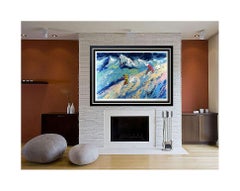 LeRoy Neiman Original Color Serigraph Downhill Snow Skiing Signed Large Artwork