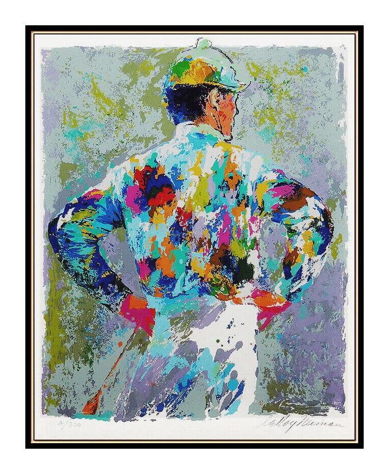 LeRoy Neiman Original Color Serigraph Horse Racing Jockey Hand Signed Sports Art - Print by Leroy Neiman