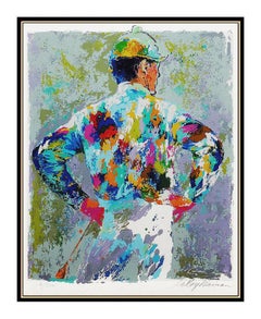 LeRoy Neiman Original Color Serigraph Horse Racing Jockey Hand Signed Sports Art