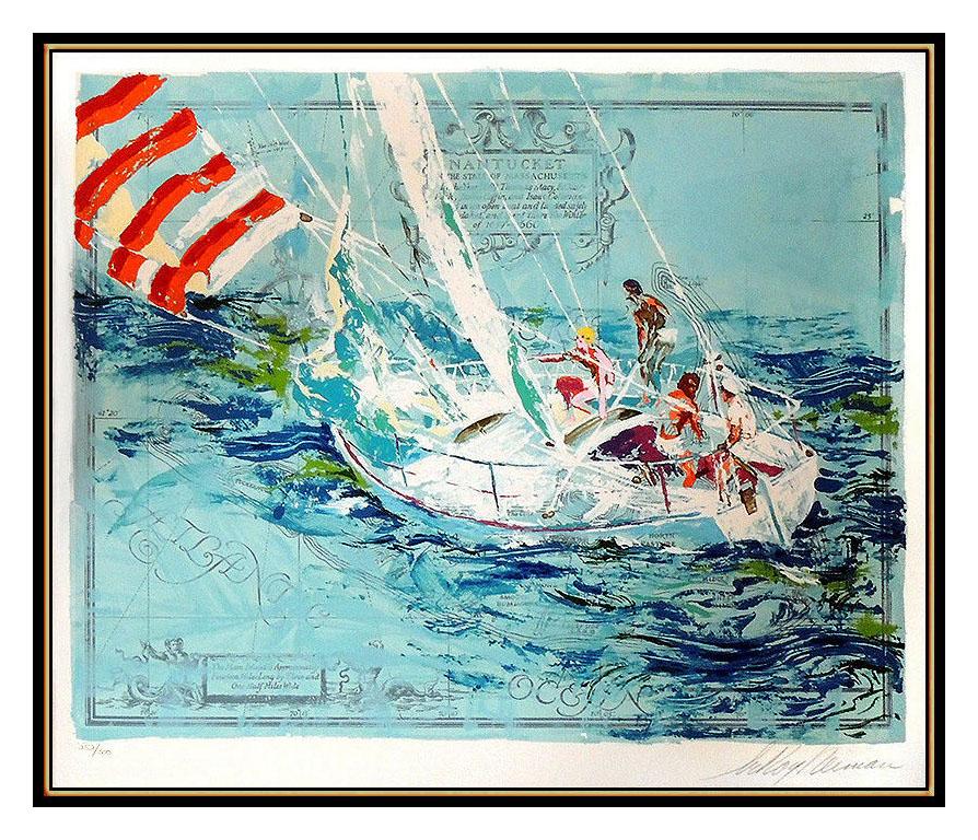 LeRoy Neiman Original Color Serigraph Nantucket Sailing Hand Signed Art Painting - Print by Leroy Neiman
