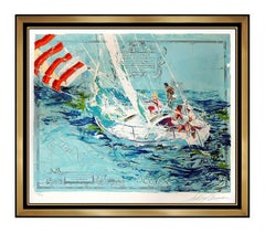 LeRoy Neiman Original Color Serigraph Nantucket Sailing Hand Signed Art Painting