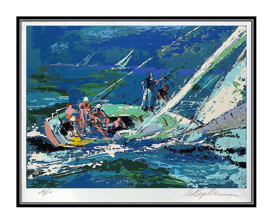 LeRoy Neiman Original Color Serigraph Signed Sports Sailing Artwork Painting SBO - Print by Leroy Neiman