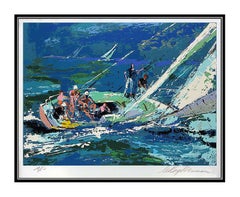 LeRoy Neiman Original Color Serigraph Signed Sports Sailing Artwork Painting SBO