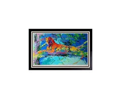 LeRoy NEIMAN Original SIGNED Serigraph Kenya Leopard Artwork Painting Cats LARGE
