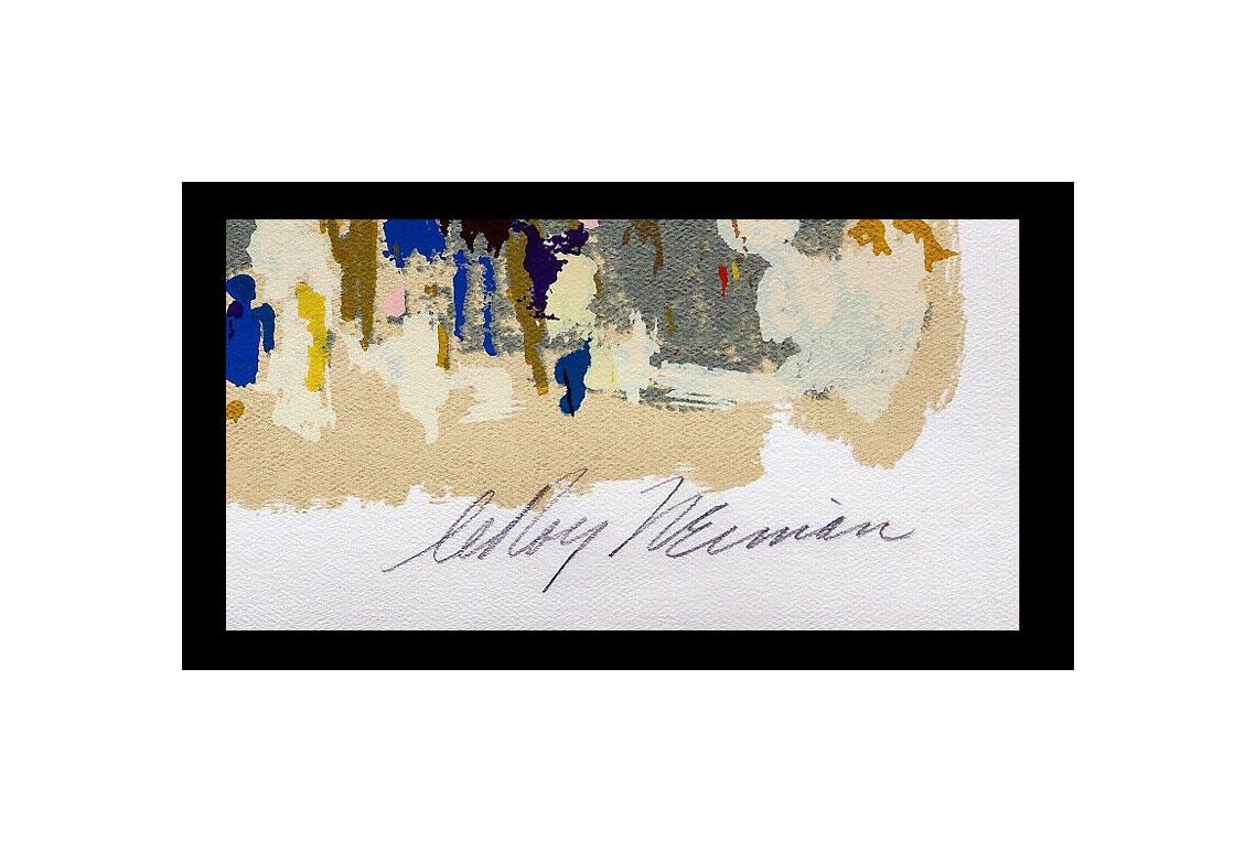 LeRoy NEIMAN Original signiertes Serigraphie-Gemälde, New Yorker STOCK MARKET, Groß (Braun), Figurative Print, von Leroy Neiman