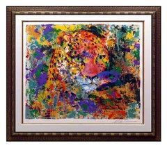 Vintage LEROY NEIMAN Original SIGNED Serigraph PORTRAIT OF THE LEOPARD Painting Animal