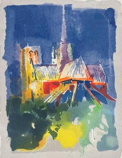 LeRoy Neiman Paris Screenprint, 1994, Signed, Notre-Dame