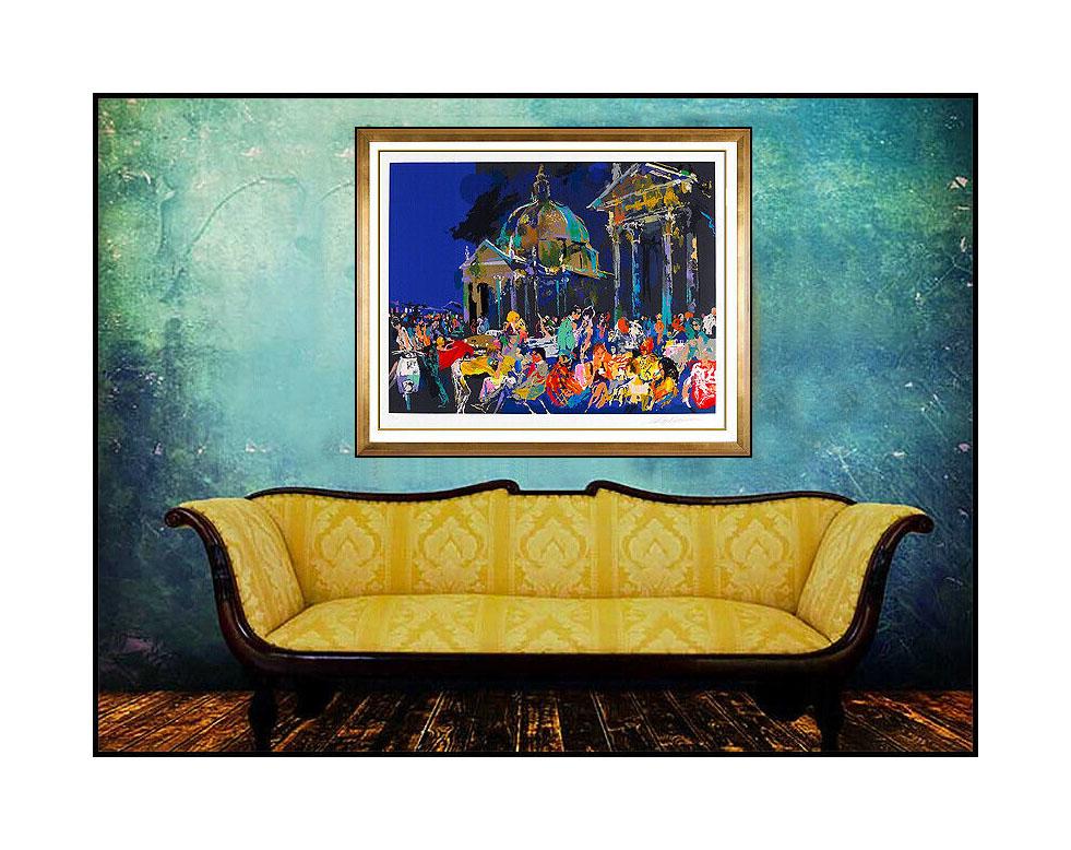 LeRoy Neiman Piazza Del Poppolo Original Color Serigraph Large Signed Bar Cafe - Print by Leroy Neiman