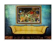 LeRoy Neiman PJ Clarkes Color Serigraph New York Bar Large Hand Signed Artwork