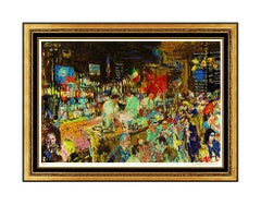 LeRoy Neiman PJ Clarkes Color Serigraph New York Bar Large Hand Signed Artwork