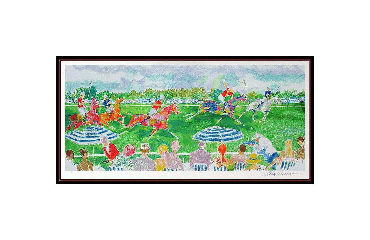LeRoy Neiman Polo Panorama Large Color Serigraph Signed Horse Original Artwork - Post-Impressionist Print by Leroy Neiman