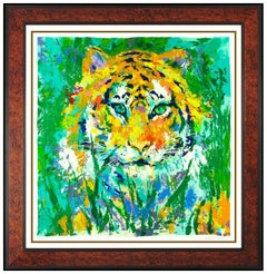 LeRoy Neiman Portrait Of The Tiger Color Serigraph Hand Signed Modern Animal Art