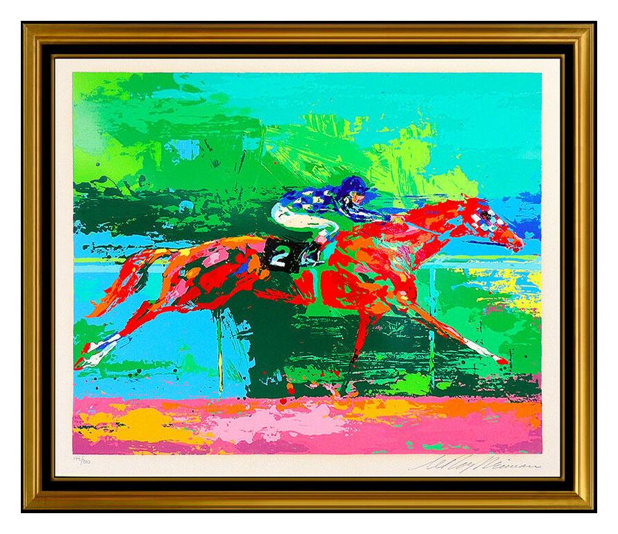 Leroy Neiman Animal Print - LeRoy Neiman Secretariat Big Red Serigraph Hand Signed Sports Horse Racing Art