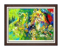 LeRoy NEIMAN Serigraph Original Big Cat Lion Family Hand Signed Artwork Painting
