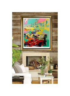 Vintage LeRoy NEIMAN Serigraph Original Large Grand Prix F1 Racing Signed Color Artwork