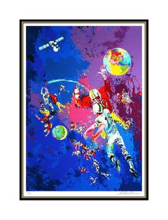 LeRoy NEIMAN Serigraph Satellite Football NFL Super Bowl Signed Sports Artwork