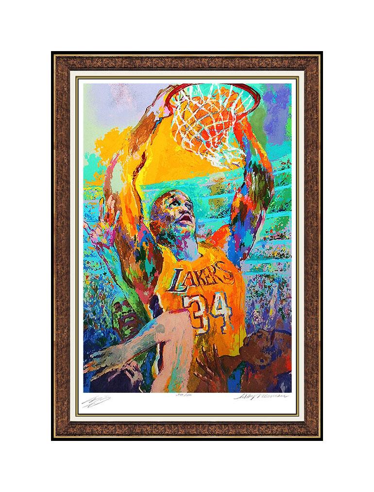 LeRoy NEIMAN Serigraph Shaq O'Neal Signed Basketball Authentic Large Artwork SBO - Print by Leroy Neiman