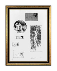 Retro LeRoy Neiman Six Nudes Original Etching Hand Signed Female Portrait Modern Art